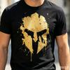 3D Spartan Helmet Patterned Printed Shortsleeved T Shirt 3D Print Cotton Fashionable Casual Streetwear Tops
