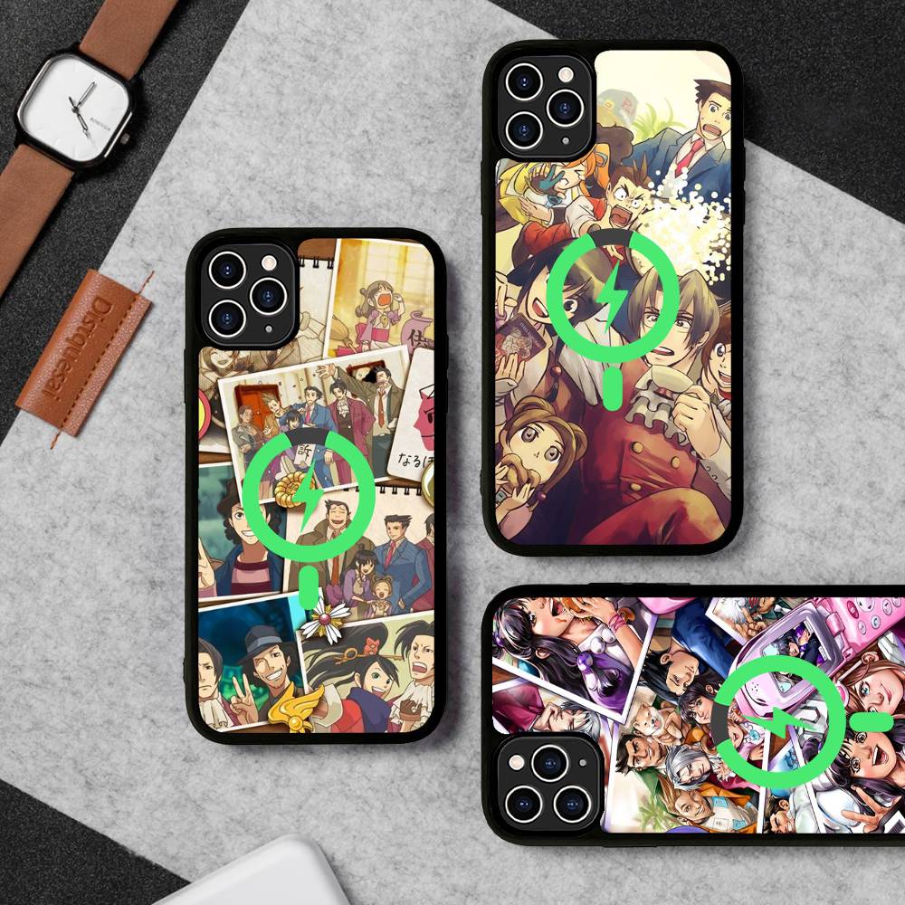 Classic Game Ace Attorney For Magsafe Magnetic Phone Case For IPhone 17 16 15 14 13 12 11 Plus Pro Max PC+TPU Cover