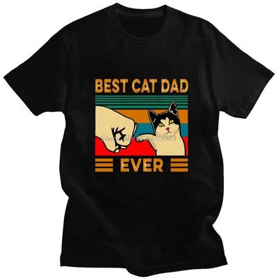 T-shirts Premium pour Homme Meilleur Papa Chat Jamais Patte Poing Cogné Coupe Vintage Coton Haute Qualité Noir Décontracté Mode Coréenne Nouveaux T-shirts Hauts