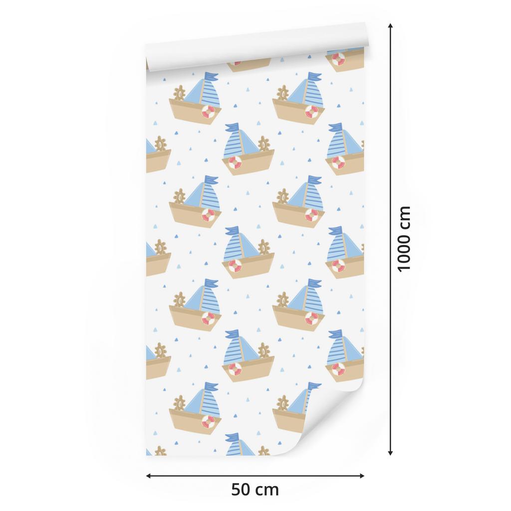 Fairytale sailboats wallpaper for living room and bedroom 50x1000