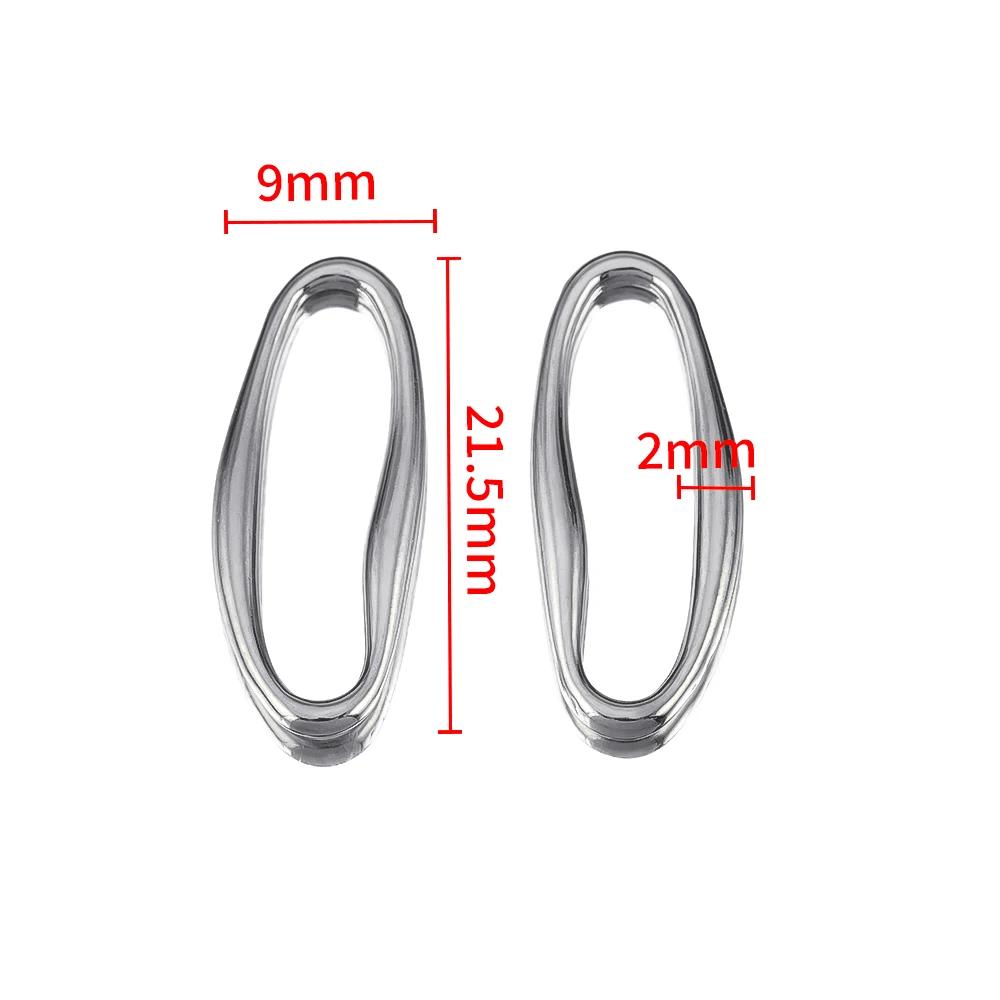 6pcs 2pcs Stainless Steel Irregular Geometric Oval Connectors Hollow Frame Bezel Charms for DIY UV Resin Earrings Jewelry Making