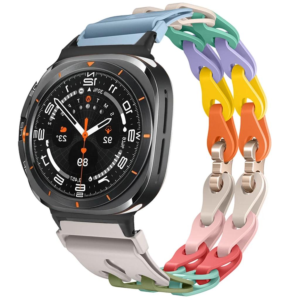 Silicone Chain Strap for Samsung Galaxy Watch 2025/7 Ultra 47mm Wristband Band Bracelet for Galaxy Watch ultra 2025 Watchband