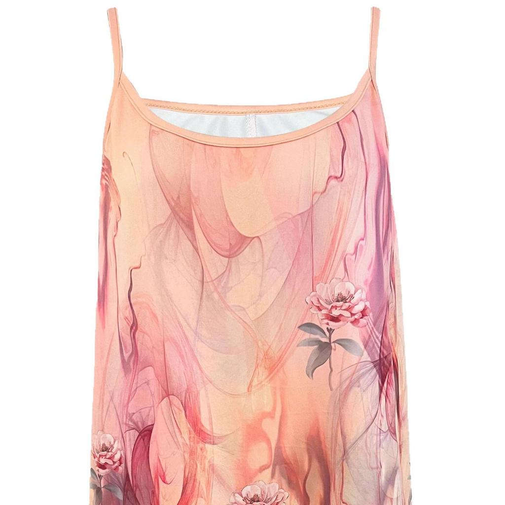 2025 Cross-border Spaghetti Strap Printed Casual Women's Vest Top