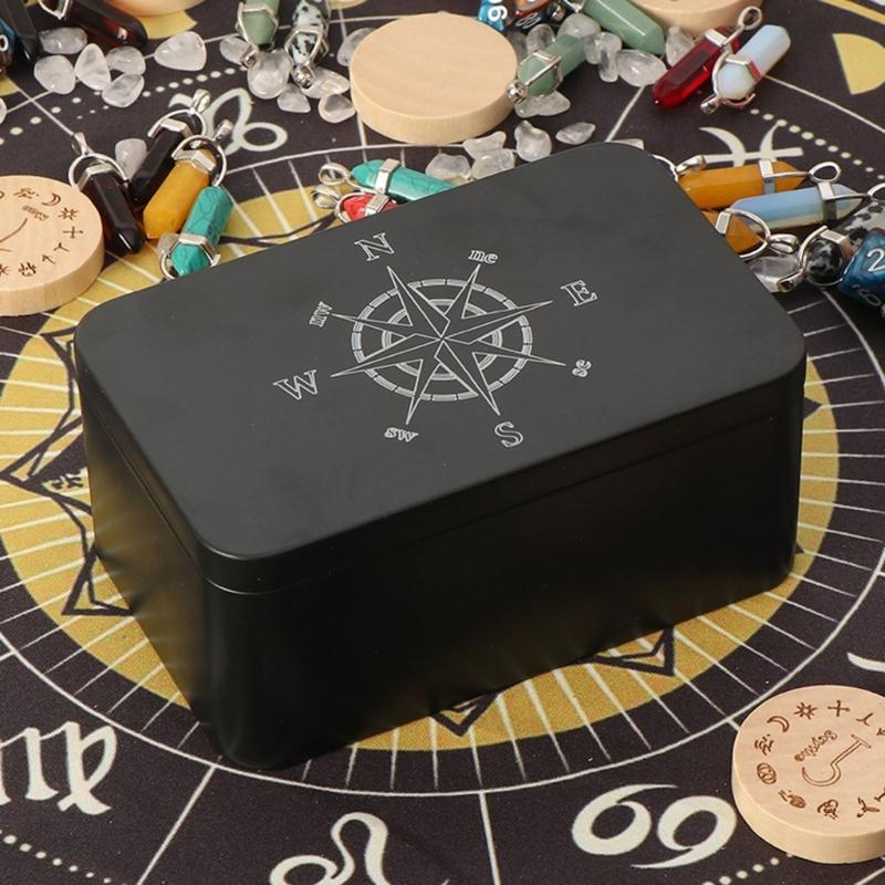 Multipurpose Tarot Cards Storage Box Iron Tarot Card Storage Case Astrologys Trinkets Box Portable Card Container