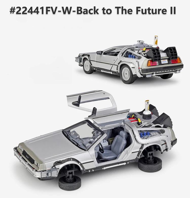 WELLY 1:24 Diecast Alloy Model Car DMC-12 Delorean Back To the Future Time Machine Metal Toy Car For Kid Toy Gift Collection