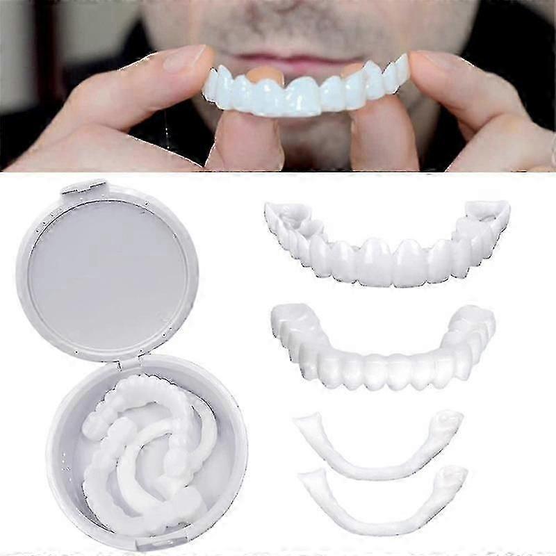 Instant Smile Veneers Top and Bottom Set Cosmetic Teeth Whitening Alternative No Drilling Required