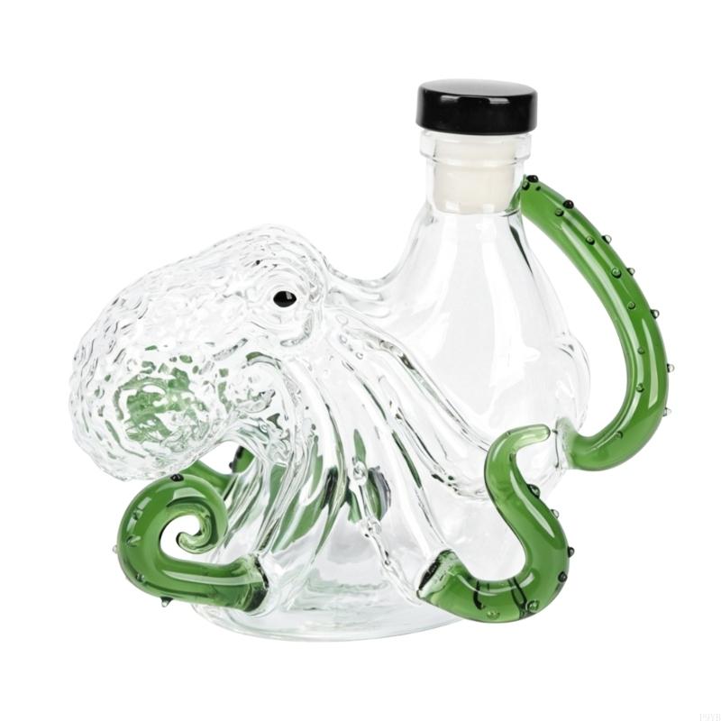 Unique Octopuses Glass Bottle For Liquor Storage And Display With Fine Carveds Detail 200Ml Capacity