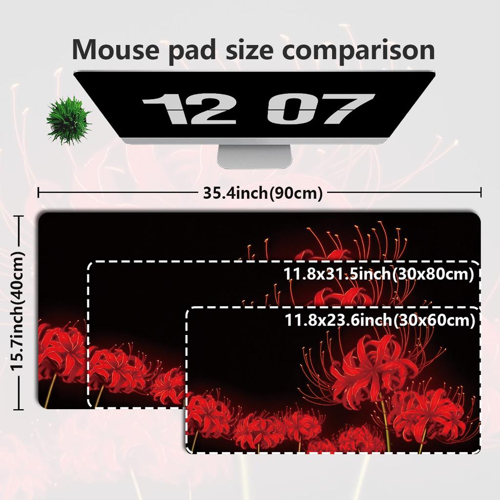 Large XXL Red Lily Flower Gaming Mouse Pad Anime Desk Mat NonSlip Keyboard Carpet  Laptop Computer Desktop Mat for Gamer Office