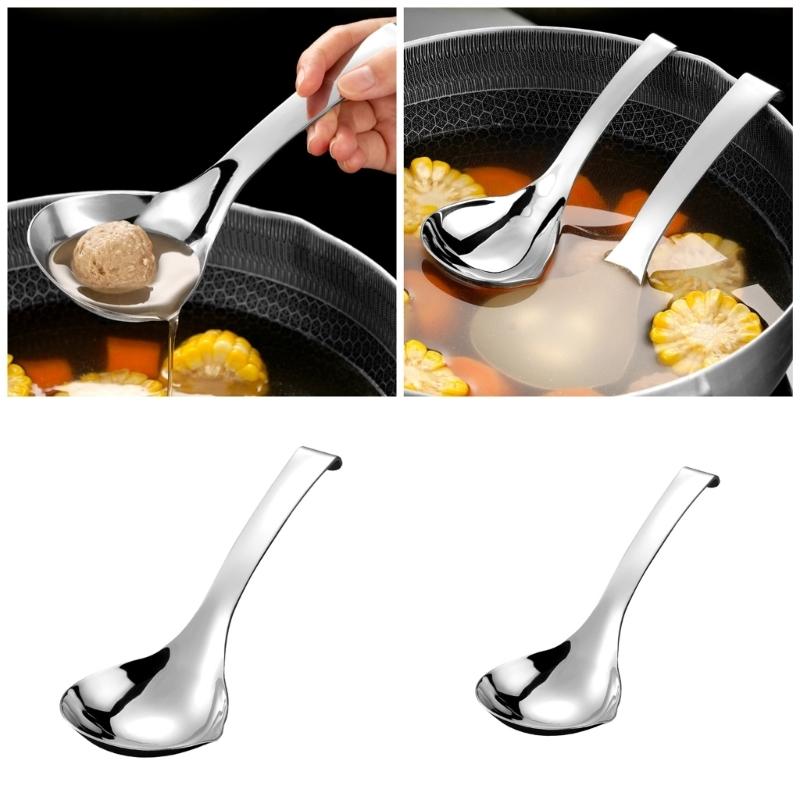 Stainless Steel Large Soup Spoon Tablespoon with Ergonomic Handle for Cooking and Serving Practical Kitchen Cookware