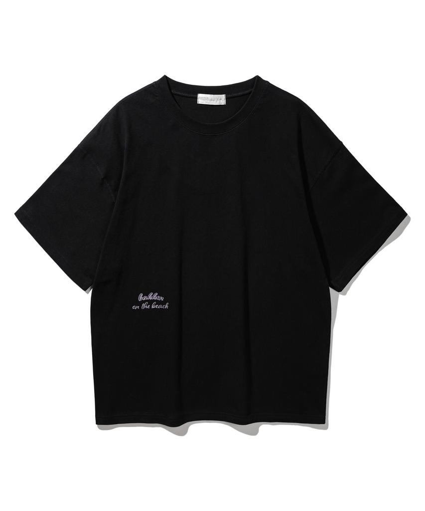 BAKKEN Silent Beach Short Sleeve T-Shirt Bk3974_Black