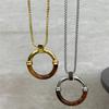 Stainless Steel Chain Long Chain Necklace Y2K Sweater Chain Amber Splicing Necklace  Women