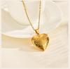 Custom Photo Locket Necklace for Women, Stainless Steel Heart Pendant Holds Pictures with Adjustable Link Jewelry
