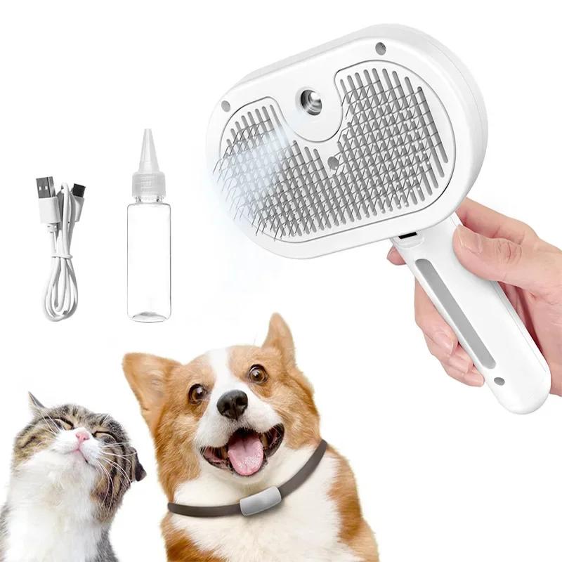 Steamy Cat Brush for Shedding 2 In 1 Self Cleaning Brush for Cats and Dogs Hair Removal Comb with Water Tank Spray