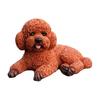 Office Desk Ornament Realistic Teddy Dog Statue, Desktop Small Pet Model, Cute Laying Sculpture Collectibles for Owners Car Dashboard, Desk,