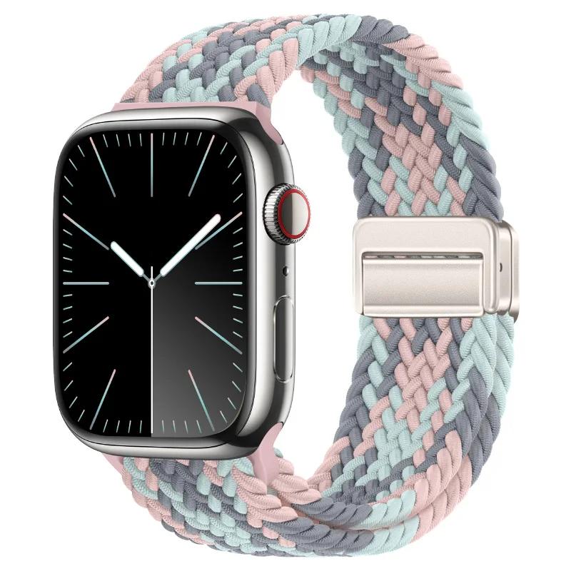 

Nylon Braided Loop Strap For Apple Watch Band Ultra 2 49mm 9 8 7 41mm 45mm 6 5 4 SE 44/40mm Elastic Bracelet iWatch 10 46mm 42mm 38 40 41 S10-42mm