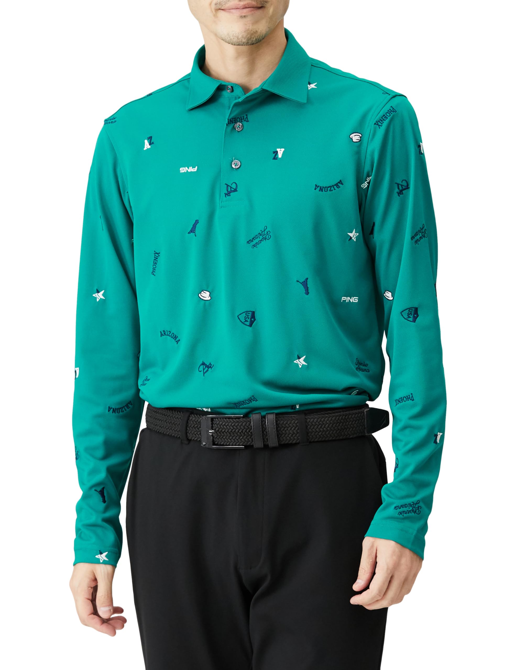

Ping Apparel Men s Long Sleeve Polo Shirt (Space Master UV: Moisture-Wicking, Quick-Drying, UV Protection) / Golf / 621-4161103 130_Green LL