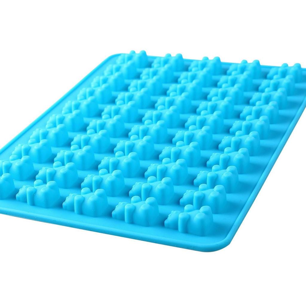 Cartoon-Silikon-Süßigkeitenform - 50 Löcher für Gummibärchen, Kekse, Schokolade und Eiswürfel mit Tropfer