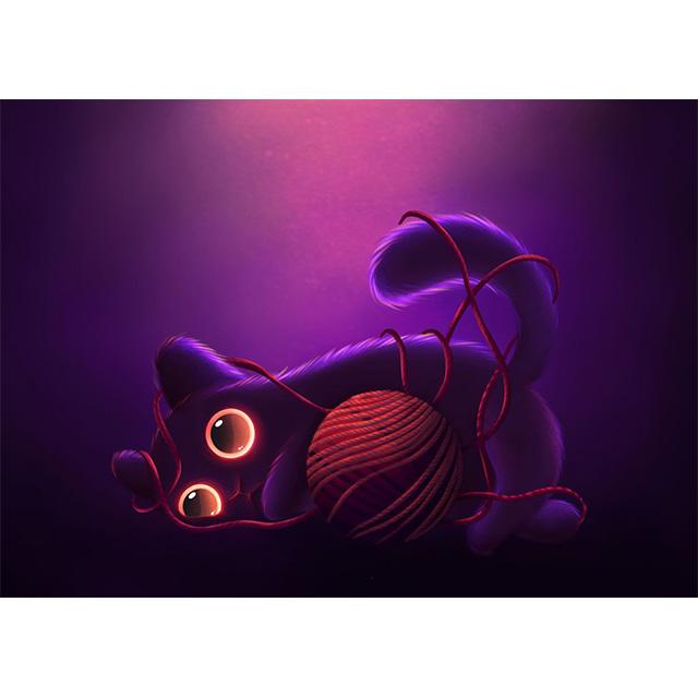 Cartoon Animals Cute Black Cat Prints Poster Canvas Painting Hd Modern Wall Art Pictures For Living Room Bedroom Home Decoration