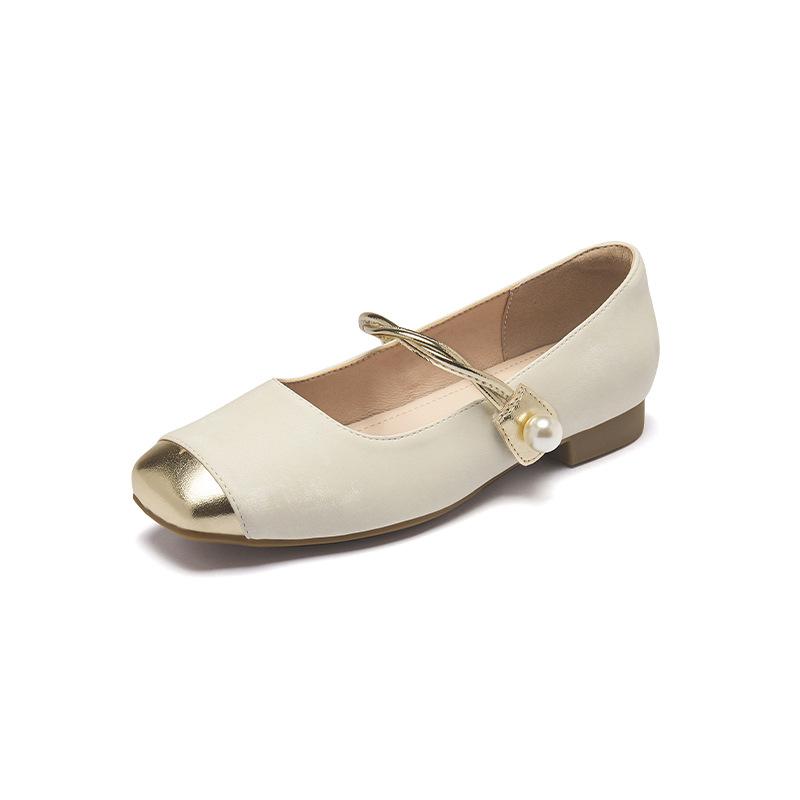 Augustine Mary Jane Shoes Women's 2025 New Summer French Small Fragrant Wind Shallow Mouth with Skirt Single Shoes Small Leather Shoes