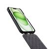 MELKCO For iPhone 15 Case Anti-drop Vertical Flip Genuine Cow Leather+PC Cover