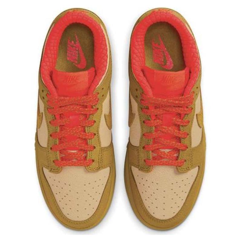 Nike Dunk Low Bronzine Sesame Picante Red Women's Skate Shoes Sneakers FQ8897-252