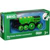 Locomotive Verte Puissante À Piles - BRIO - Circuit De Train En Bois - Accessoire Son & Lumière - Dès 3 Ans