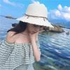 Chapéu de palha com pingente viseira chapéu de proteção solar chapéu de palha de verão feminino chapéu de sol de praia férias à beira-mar idílico