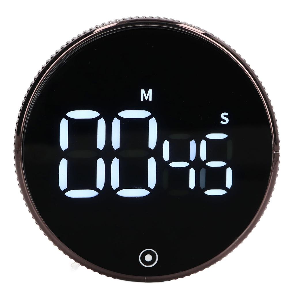 Kitchen Timer Rotating Silent Magnetic Suction Kids Study Timer LED Countdown Timer Black