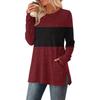 Womens Sweaters Crewneck Long Sleeve Shirts With Pockets Fall Outfits Fashion Winter Clothing Side Slit
