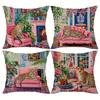 Leopard Flower Flamingo Pattern Printing Pillowcase Home Room Decoration Pillow Cover Living Room Sofa Cushion Cover