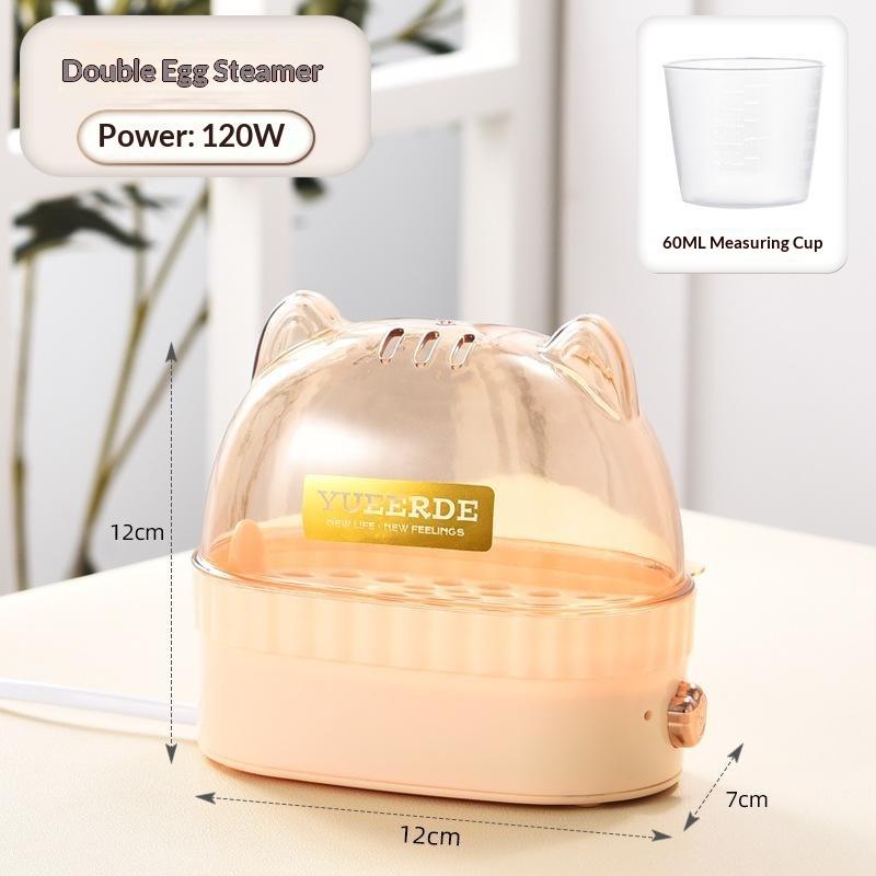 Automatic Power Off Egg Cooker Cute Cat Shaped Electric Egg Steamer Boiler BPA Free for Dorm Student Breakfast Prep