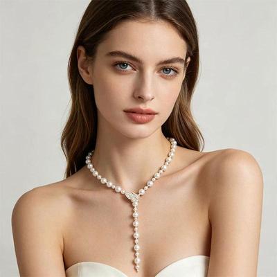 Grenzüberschreitende Mode: Lange Perlenkette im koreanischen Stil