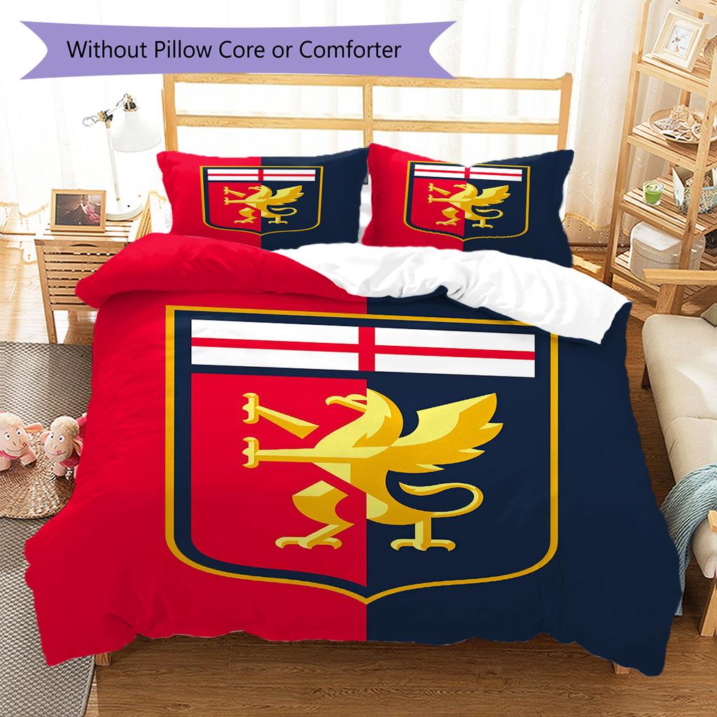 Genoa C.F.C Bedding Quilt Set Quilt Cover Pillowcase Home Decoration Birthday Gift (1 * Duvet Cover + 2 * Pillowcase, Without Core)