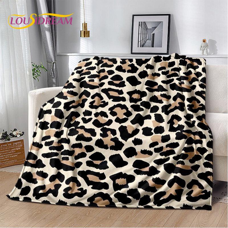 3D-Wild-Leopardenmuster-Serie, weiche Plüschdecke, Flanelldecke, Überwurf, Decke für Wohnzimmer, Schlafzimmer, Bett, Sofa, Picknick-Abdeckung, Kinder