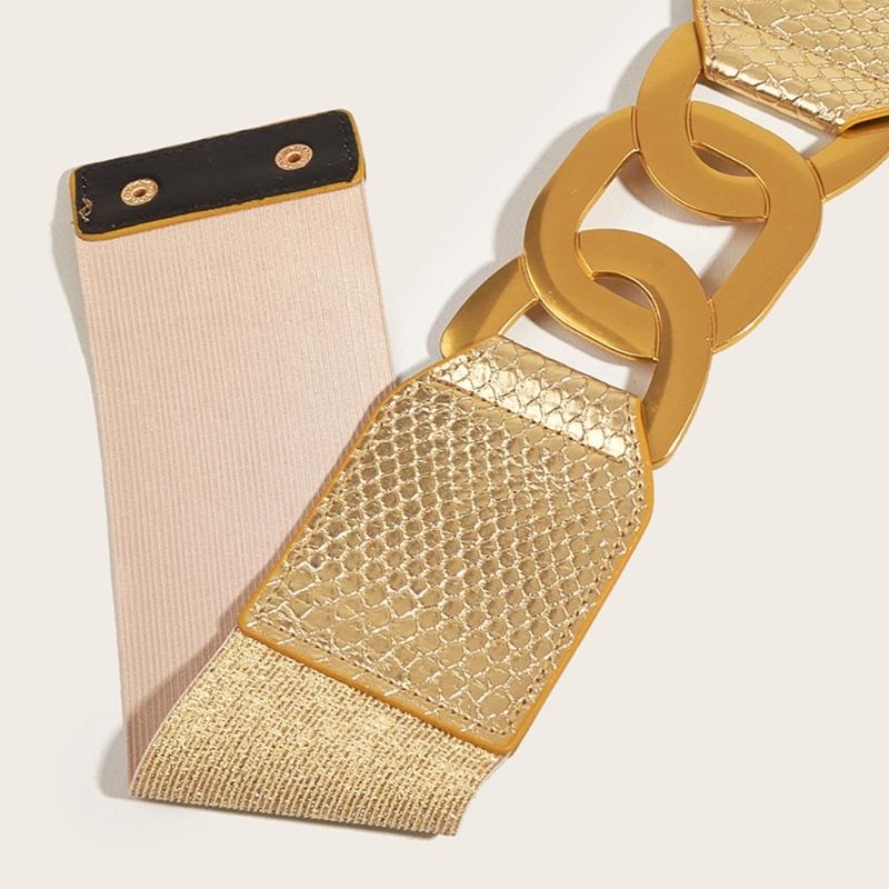 Girls Trendy Waist Belt PU Waistband Costume Underbust Wide Waist Body Jewelry for Party Jeans Belt Dress Chain
