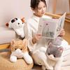 Realistic Design Imitation Lying Cat Plush Toys Realistic Cat Plush Toy  Pet Kitten Pillow