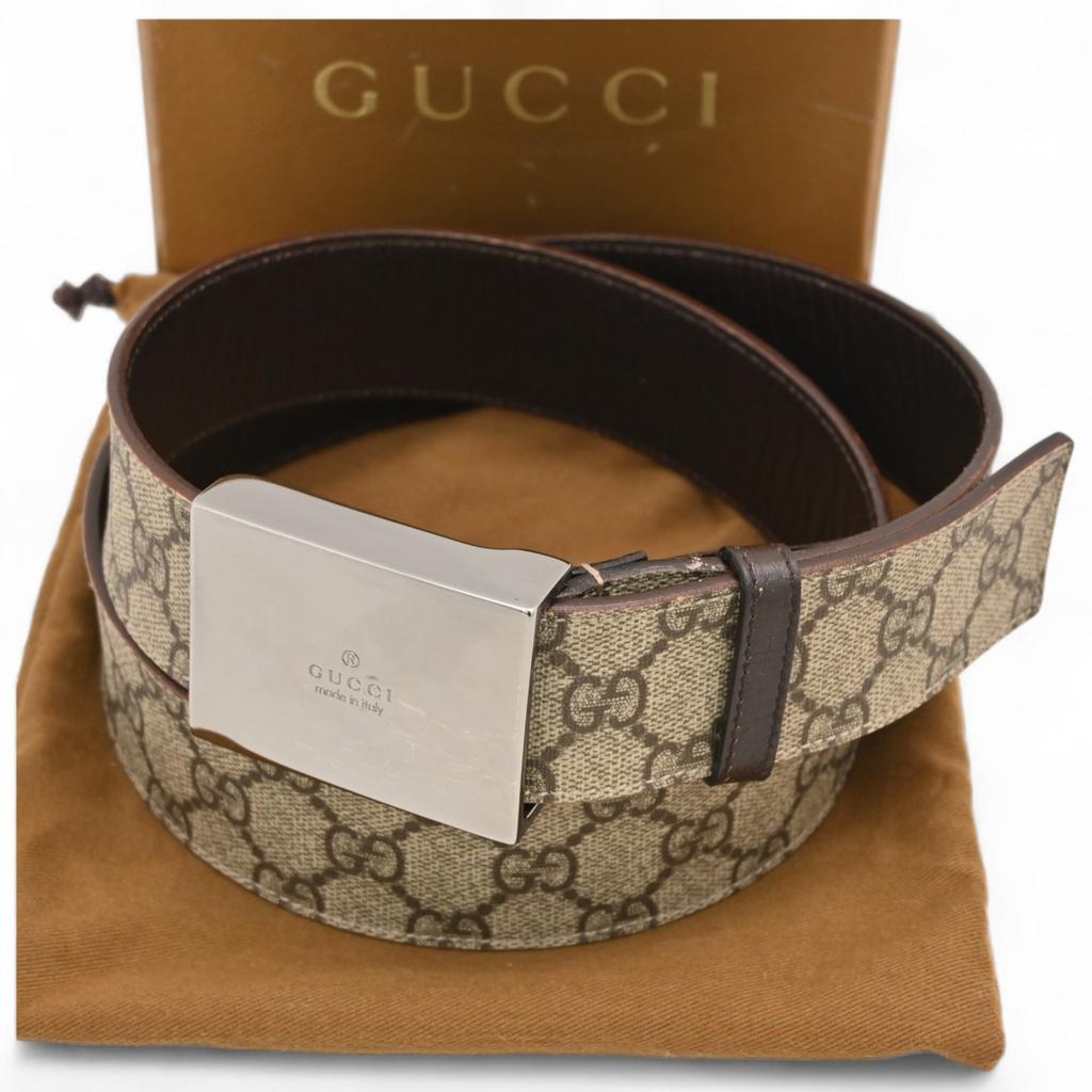Auth Gucci GG Supreme Belt Size 95 Gu9913ng