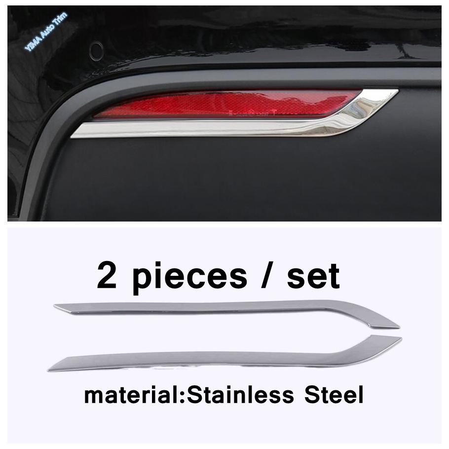 2PCS Exterior Rear Fog Lamp Light Cover Trims For Tesla Model Y Foglight Molding Garnish Accessories Stainless Steel