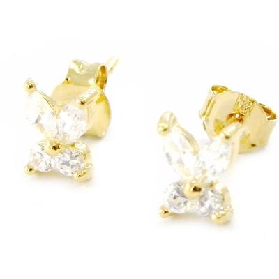 [G2023] - Vergoldete Ohrringe 'Charmante Schmetterlinge' Weiß