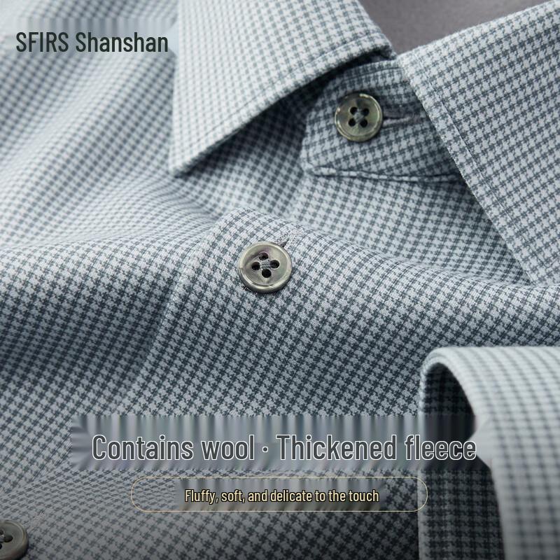 

Мужская клетчатая рубашка с длинным рукавом FIRS из утолщенной овечьей шерсти XL
