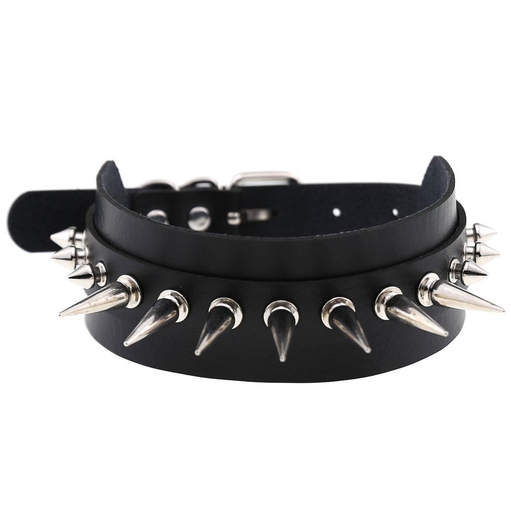New Goth Punk Spike Rivet Choker Collar For Women Steampunk Pentagram Necklace Emo Neck Strap Cosplay Chocker Gothic Accessories