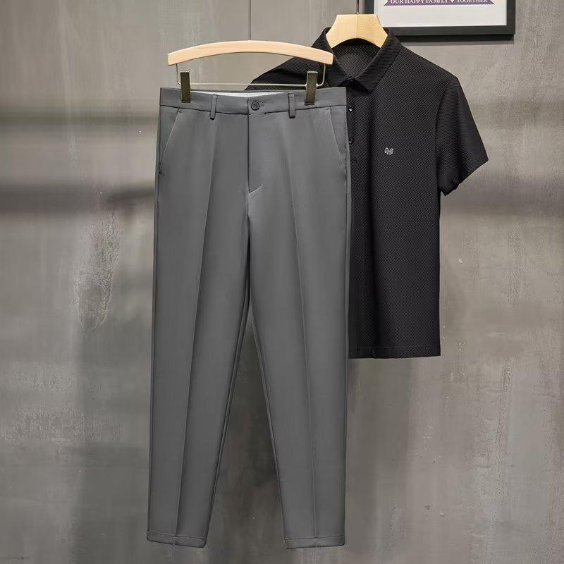 

Мужские облегающие брюки Nine-Point — корейский модный тренд на лето 34 темно-серого