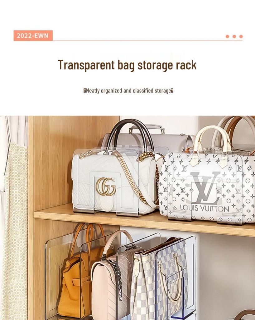 Small Handbag Storage Rack Divider: Crossbody Bag Holder & Closet Organizer