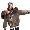 Korean casual pie overcomes women's short raccoon, big fur collar horn buckle, small winter coat, get it in batches