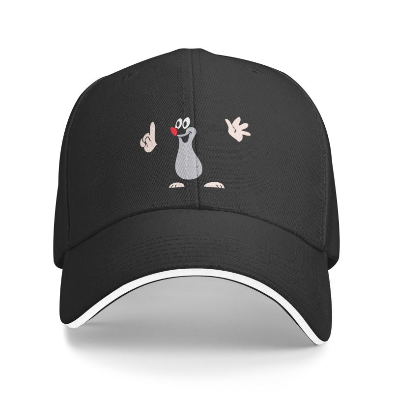Punk Cute Mole Baseball Cap Unisex Women Adjustable Cartoon Krtek Little Maulwurf Dad Hat Sun Protection