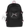 School bag solid color cute bow backpack new high value junior high school student school bag commuting travel versatile backpack