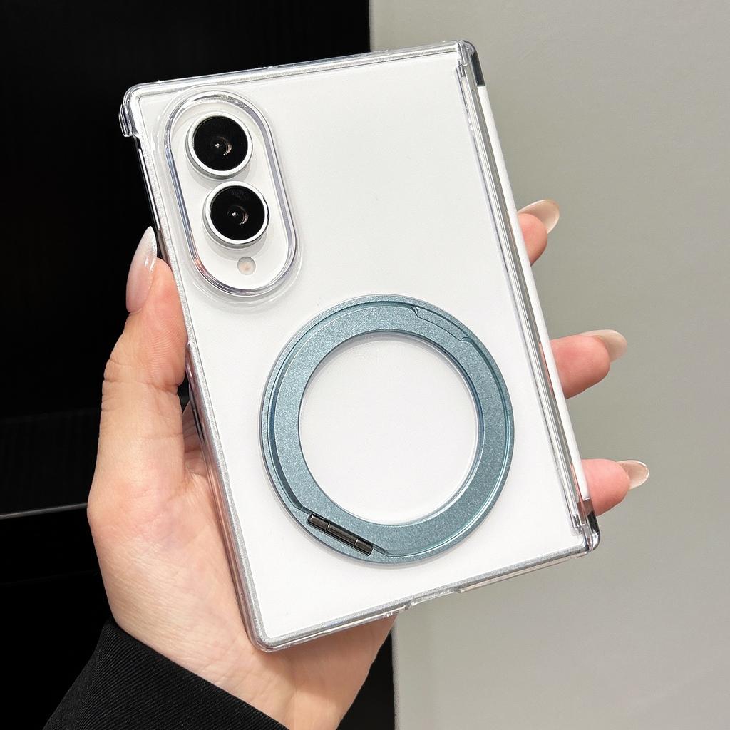 Drehbare magnetische Halterabdeckung für Samsung Galaxy Z Fold 8 Ultra Scharnierabdeckung für Samsung Z Fold 7 ZFold6 5 4 Transparente Hülle