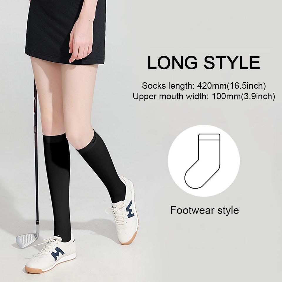 

Gobygo 1 пара Летние чулки из ледяного шелка Защита от солнца Чулки до бедра Дышащие Нескользящие Утягивающие носки для ног Гольф Атлетические