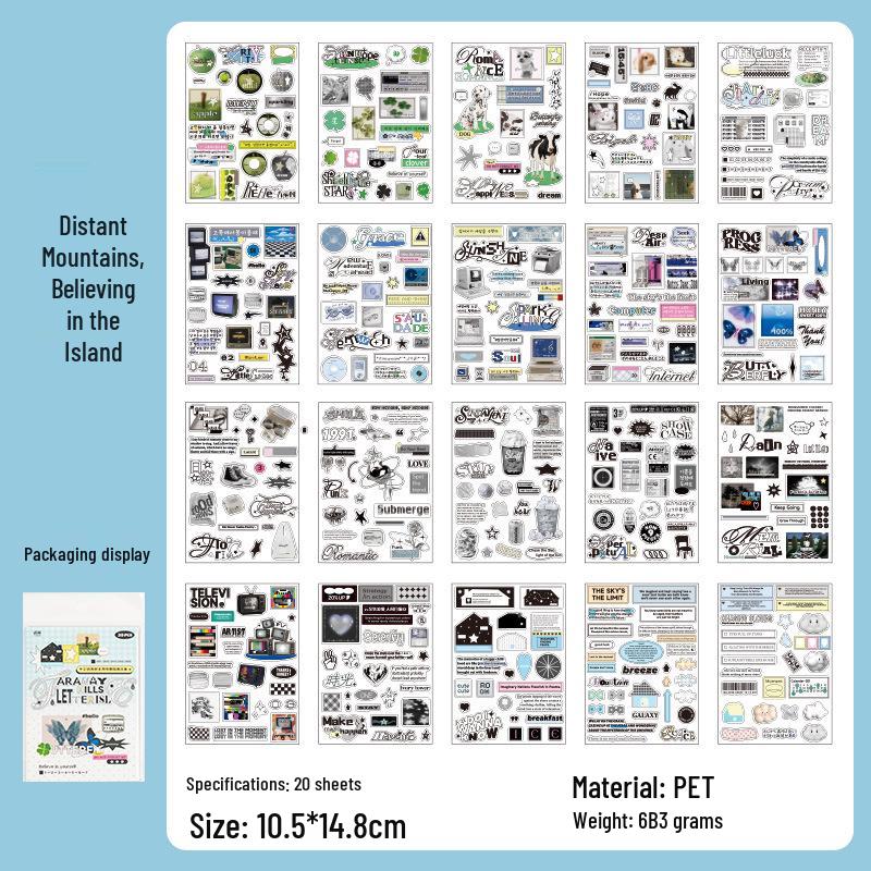

Yuxian Cloud Edge Light Imprint Series Pet Sticker Book: 20 Die-Cut Sheets, 2 Styles