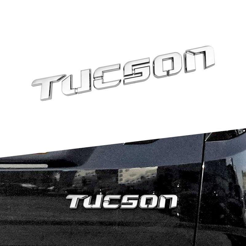 3D ABS Chrom Schwarz Logo Tucson Emblem Buchstaben Typenschild Aufkleber Auto Kofferraum Abzeichen für Tucson Aufkleber Zubehör